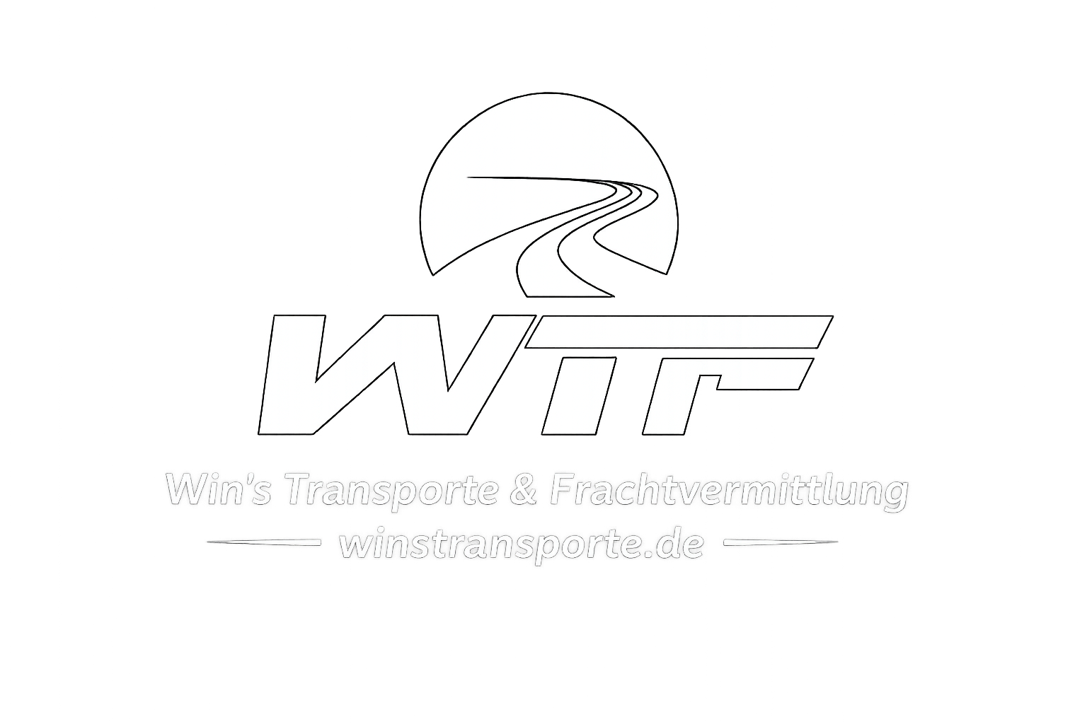 Transport logo with winding road icon