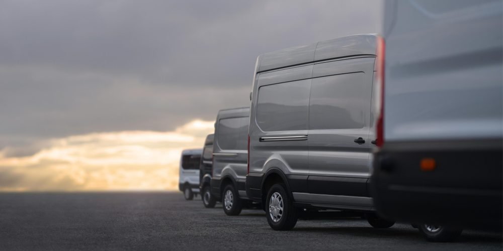 Van mockup isolated concept, Truck mock up